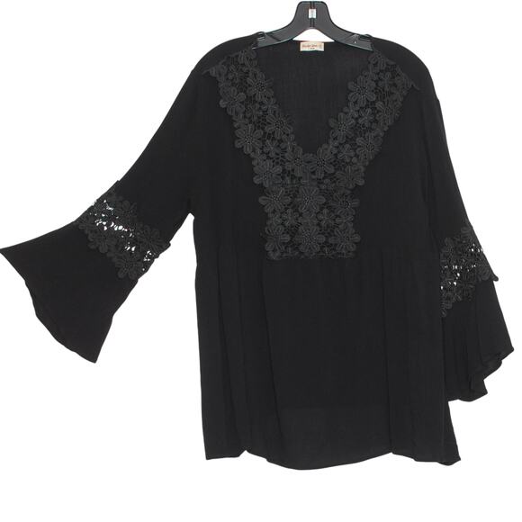 Studio Gem Top Gauze Academia Witchy Whimsigoth Cottage Fairy Grunge Black XL - Picture 1 of 5